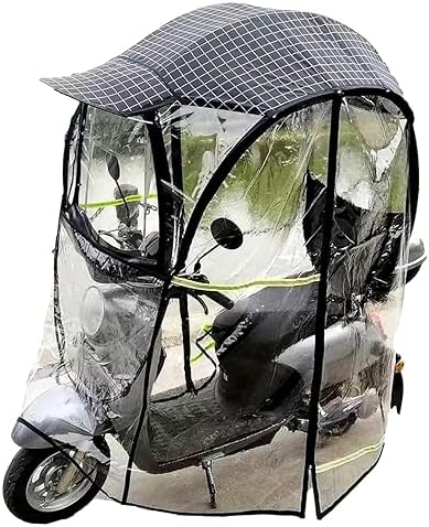 Universal Motorcycle Canopy Sun Visor with LED Light, Waterproof Roof