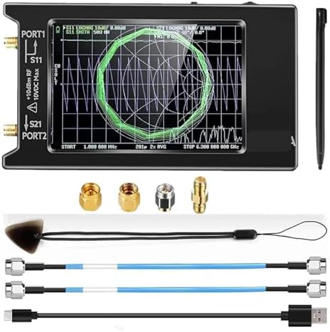 Vector Network Analyzer VNA 50kHz-6.3GHz Antenna Analyzer, Measures S Parameters, SWR, Phase Delay, and Smith Chart