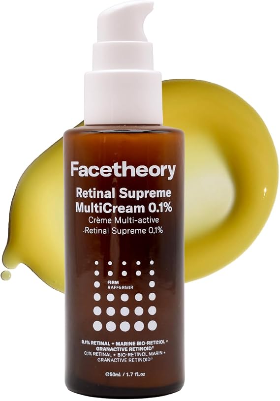 Facetheory Retinal Supreme MultiCream 0.1% (Unscented) - Brightening, Firming & Plumping Overnight Serum & Moisturiser - Vegan & Cruelty Free (50ml)