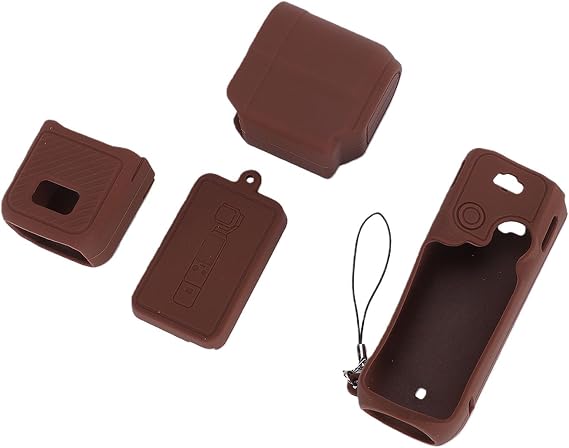 Generic Silicone Protective Case for OSMO 3 Camera Stylish Brown Silicone Sleeve with Lens and Screen Covers for Safe Handling