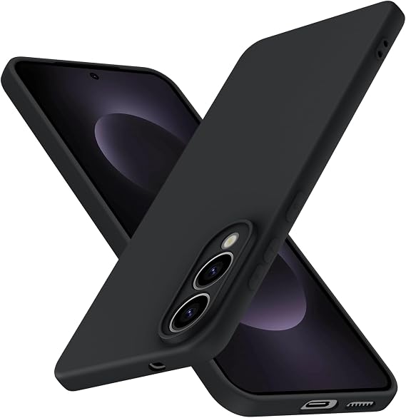 Samsung Galaxy S25 Edge ケース リキッドシリコーン、フルボディ保護、ソフト 耐衝撃 アンチスクラッチ ケース Samsung Galaxy S25 Edge用 スマホケース スリムフィット 丈夫 ブラック JUS01-252