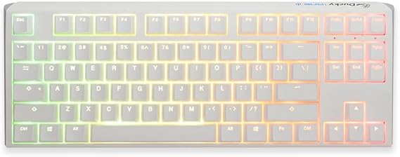 Ducky One 3 Classic Pure White TKL Gaming Tastatur RGB LED - MX-Clear US clavier USB Anglais américain Blanc