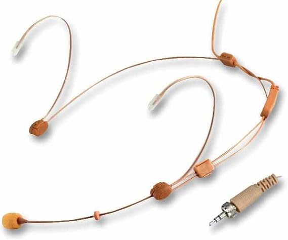 PULSE MIC‑3000LJ Super Lightweight Headset Microphone – Telescopic Boom, Omnidirectional Condenser, 3.5mm Locking Jack, Beige