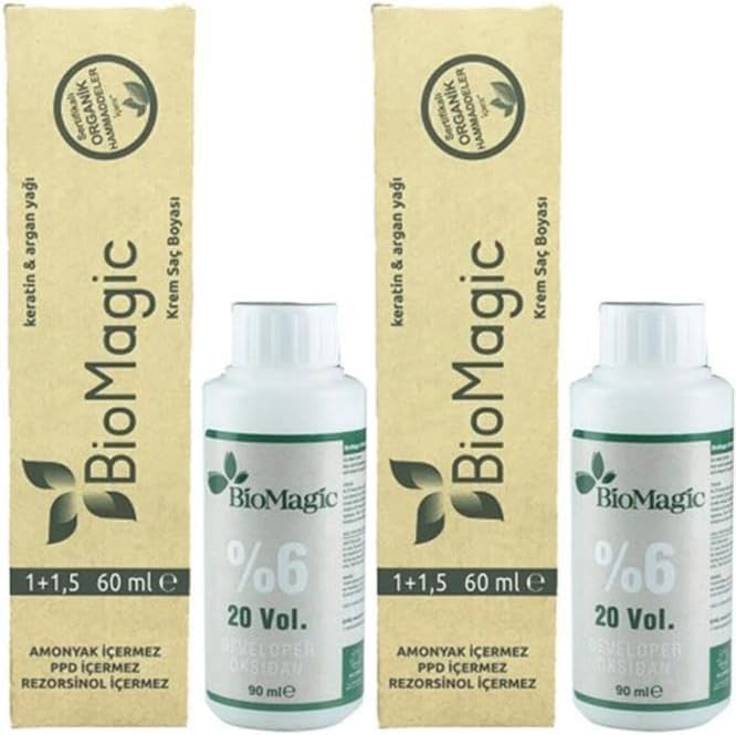 Biomagic Organik Amonyaksız Saç Boyası (Açık Karamel-8.03)+Oksidan (2 Adet)