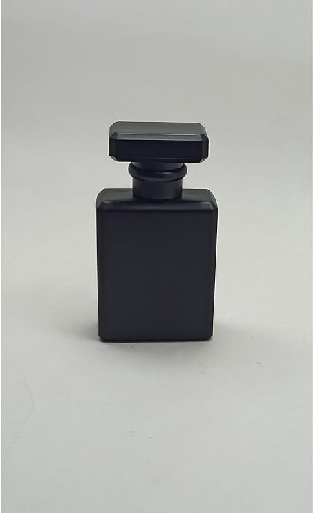 Boş Doldurulabilir Cam Parfüm/Kolonya Şişesi, Mat Siyah Renk, 50ml