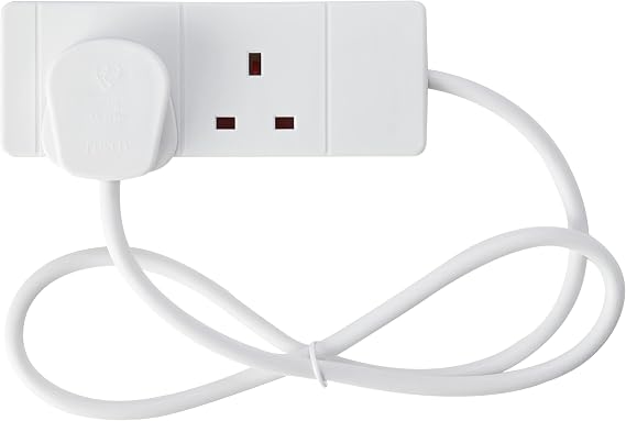 pro elec PEL00899 2 Gang 1 m Extension Lead Cable - White
