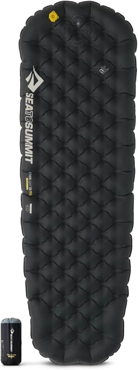 SEA TO SUMMIT - Ether Light XR Pro Insulated Air Sleeping Mat Small - ThermalCore Insulation - XPRESS Valve - Stuff Sack & Pillow Lock - Ultra Compact - 4 Season - For Backpacking - Black - 525g