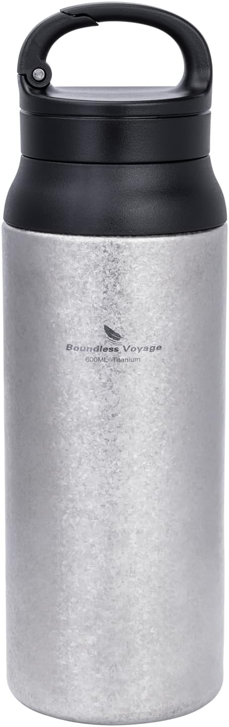 iBasingo 600ml Pure Titanium Insulated Water Bottle Ti3010D