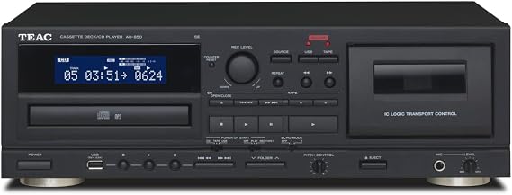 Teac AD-850-SE CD Player & Cassette Player with USB Recording and Playback (Microphone Input, Echo Effect, Karaoke Enabled, Digital-Analog Conversion) Black