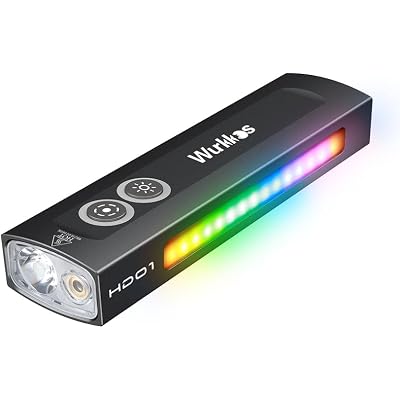Wurkkos HD01 EDC Flashlight, 1,200 Lumens, High Brightness, LED Light, Rechargeable, Triple Light Source, IP65 Waterproof, Lightweight, Power Indicator, Disaster Prevention, Work, Outdoors, Emergency