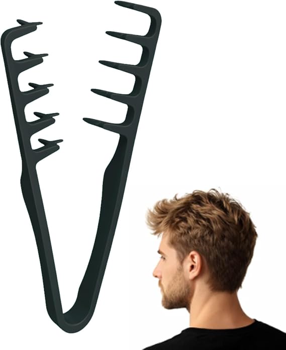 V Shaped Wide Tooth Texture Comb for Volumising Styling & Root Lift - Professional Hair Tool, Helps Create Natural Fullness, Smooth Control and Gentle Detangling for Bangs and Layered Hair