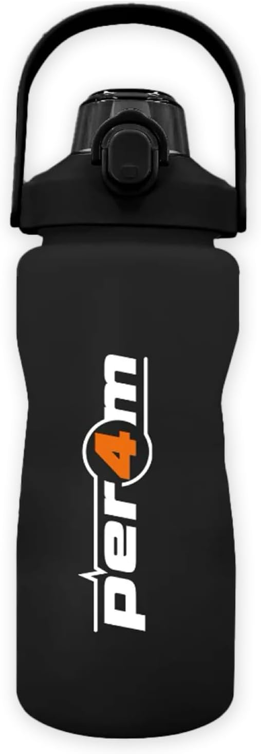 per4m Multifunction Quality Jug Fitness & Gym Bottles | BPA FREE for Pre, Intra and Post Workout Shakes, Drinks and Meal Replacement (1500ml, Bottle Jug Black)