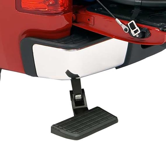 AMP Research 75302-01A BedStep Retractable Bumper Step for 2006-2014 Ford F-150 & Raptor (Excludes Flareside),Black,Large