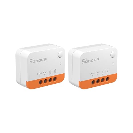 SONOFF ZBMINIL2 Zigbee Smart Switch 2 Pieces 6 A/1440 W 2 Way Smart Switch (No Neutral Conductor Required) Smart Light Switch Zigbee 3.0 Hub Required Compatible with Alexa Google Home.