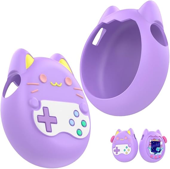 Silicone Case Slim Silicone Protective Case For Tamagotchi Paradise Virtual Pet Machine Non-Slip Gaming Device Cover(Purple)