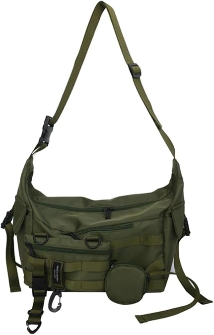 Techwear Crossbody Messenger Bag Japanese Harajuku Alt Emo Shoulder Bag Cool Hip Hop Goth Punk Streetwear