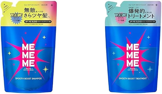 MEMEMEME Smooth Boost Shampoo Treatment Refill Set, Rose Sparkling × Amber Scented