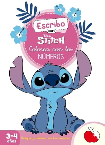 Escribo con Stitch. Colorea con los números (3-4 años) (Escribo con Disney): Con números y figuras para reseguir (Aprendo con Disney)