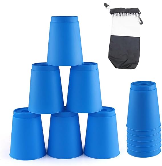 12Pcs Kid Quick Stacking Cups Set Speed Training Game Fun Stacking Cup Fast Paced Game for Boys Girls Easy Install