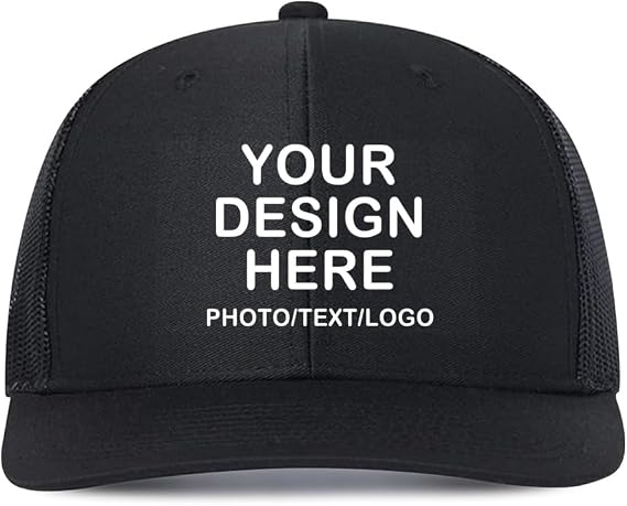 ERICAT Personalised Caps Custom Baseball Caps for Men Women,with Your Text Baseball Caps, Women Adjustable Trucker Hat Cotton Unisex Sun Dad Hats