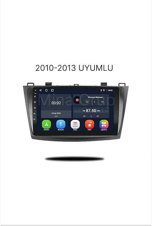 Mazda 3 2010-2013 Uyumlu Multimedya CarPlay & Android Auto | Geri Görüş Kamerası Hediye 6GB 8 CORE