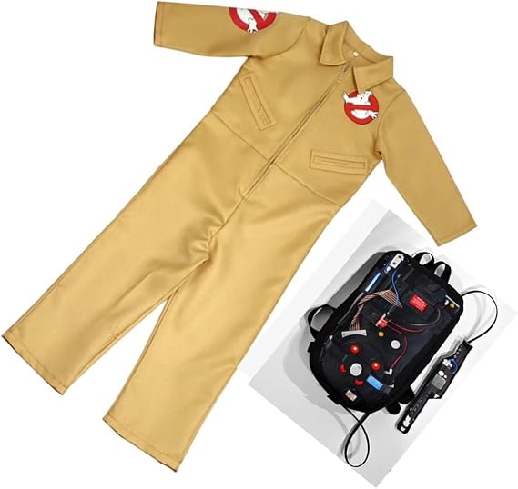Ghostbuster Outfits Ghostbuster Costume with Protons Pack Accessory, Jumpsuit Halloween Cosplay Costumes Jumpsuit
