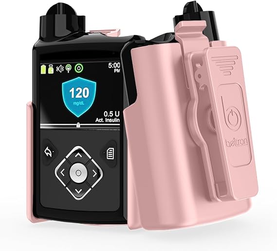 BELTRON Case with Belt Clip for Medtronic MiniMed 780G 770G 670G 630G 640G Insulin Pump (Strong & Durable Rotating Clip Case) - Pink