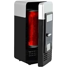 Small Fridge - USB Can Cooler, Personal Drink Chiller | Compact Plug-in Mini Appliance, Cooler Warmer Device for Daily Use, Student Desk Setup, Teen Bedroom Corner, Family Room Refresh
