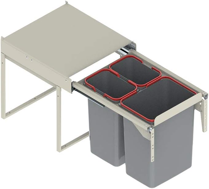 Recycle Bin Pull Out Kitchen Waste Bin 450mm - 40 Ltr (jc606m-3)