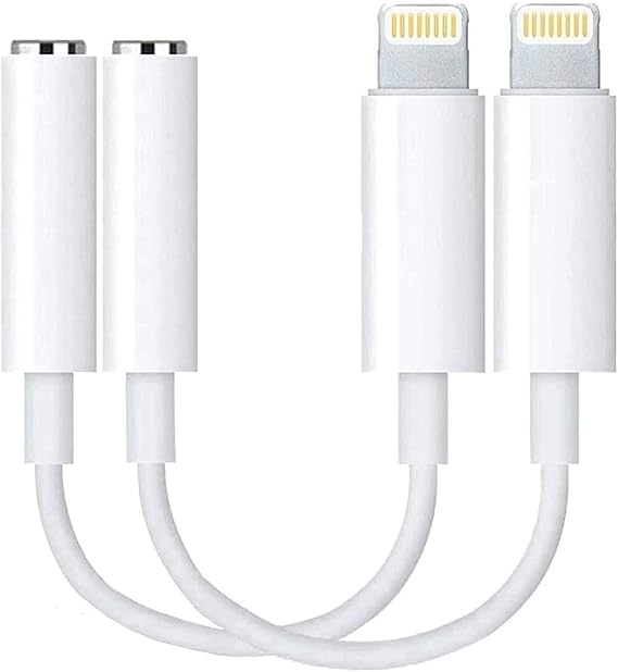 2'li Paket [Apple MFi Sertifikalı] iPhone 3,5 mm Kulaklık Adaptörü, Yıldırım 3,5 mm'ye Kadar Kulaklık/Kulaklık Jakı Ses Aux Adaptörü iPhone 14 13 12 11 XS XR X 8 7 6 iPad için Donanım Kilidi, iOS 17