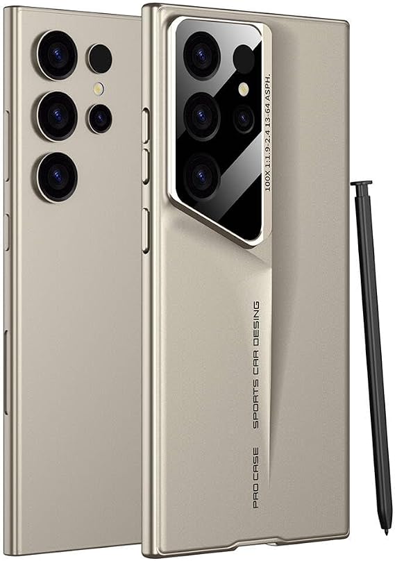PSR Aksesuar Samsung Galaxy S Serisi Uyumlu Kılıf - Ultra İnce | Kamera Korumalı | Sert Rubber Procase Kapak (Gold, Galaxy S25 Ultra)