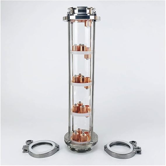 5 Floors 4"Distillation Column With Copper Bubble Plates For Distillation, 5-Layer Rectification Column Fitting (Size : SET 1)