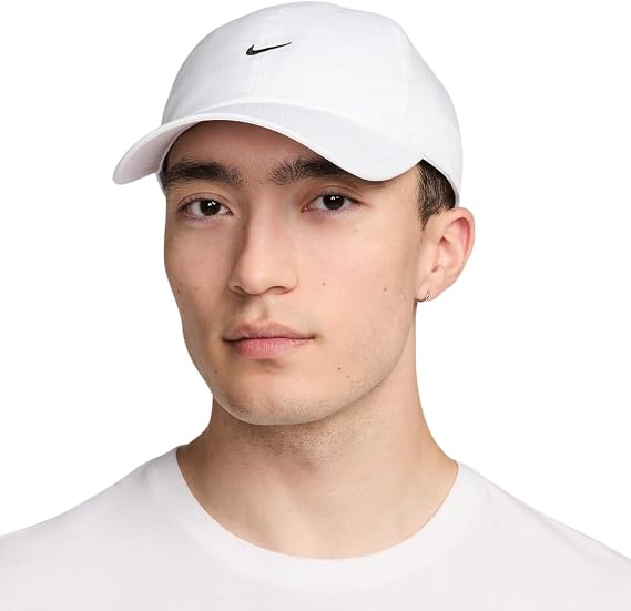 Nike Club Unstructured Swoosh Cap, Large/X-Large White/Black