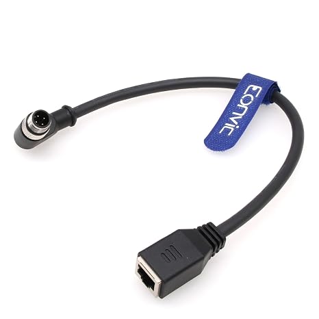 M12 4 Pin D Code Male Right Angle to RJ45 Female Straight Industrial High Flex Shielded Waterproof Sensor Cable for Automation Equipment Photoelectric Sensor 10M