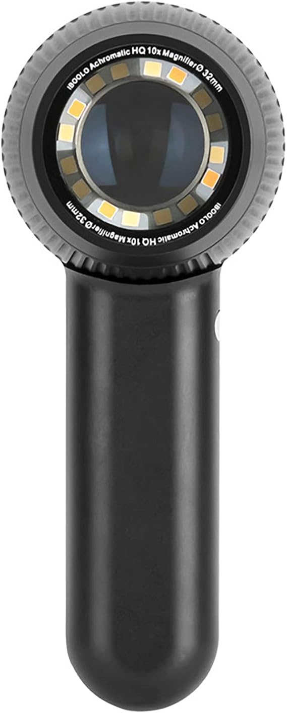 Handheld Microscope for Skin Analysis - Polarized Tool with 30mm Lens, 90° Cross Polarization, Level 3 Light Control, Adjustable Focus for Home Clinic Use