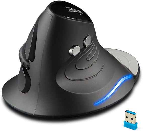 zelotes Kablosuz fare, 2,4 GHz, dikey fare, ergonomik, nano alıcı, çıkarılabilir bilek desteği, ayarlanabilir DPI, bilgisayar, bilgisayar, dizüstü bilgisayar için