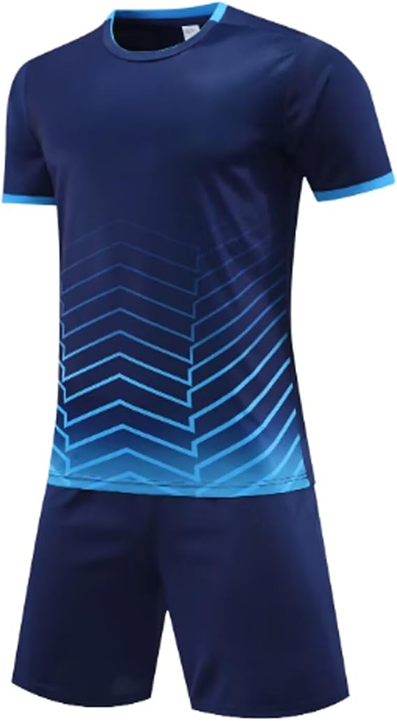 Kids Football Kits Boys Soccer Jersey Sets Sports Running Gym Shorts and T-Shirt Sets for Children 5-13 Years