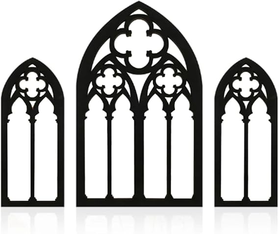 Gothic Mirrors Wall Decor Arched Decor Mirror Wall Mounted Goth Room Decor Vintage Cathedral Window Mirror for Room