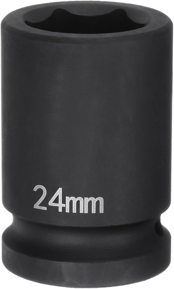 sourcing map 6-Point Impact Socket 3/4" Drive 24mm Metric 40Cr Alloy Steel