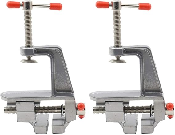 DOITOOL 2 Adet Mini Masa Mengene Tezgah Mengene Tezgah Kelepçesi DIY El İşi Onarım Aracı Takı Ahşap İşleme Oyma Mengene