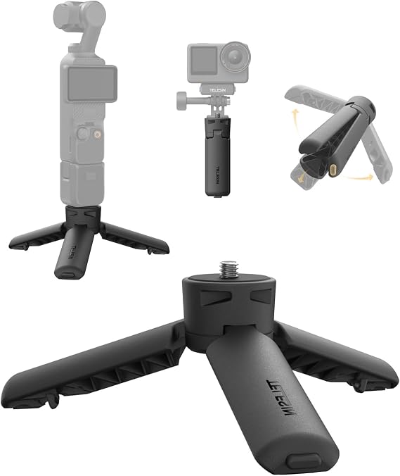 TELESIN Mini Tripod for DJI Osmo Pocket 4P/4/3 Insta360 Luna Ultra