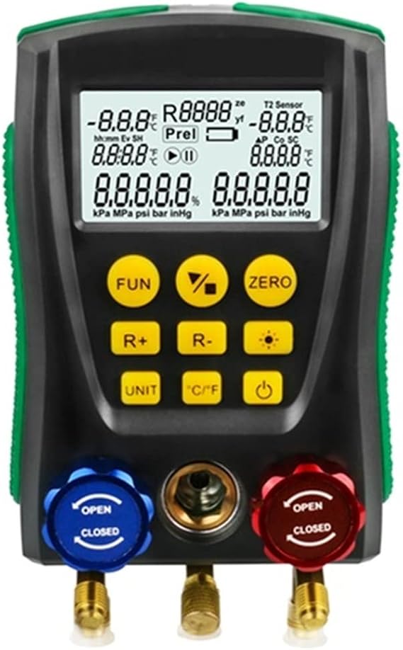HVAC Gauges DY517 Refrigeration Gauge Manifold Digital Meter HVAC Vacuum Pressure Temperature Tester Leakage Test Tool Electronic Instrument