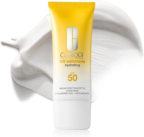 Clinique UV Solutions Hydrating Sunscreen SPF 50 With Hyaluronic Acid + Antioxidants | No White Cast | Safe For Sensitive Skin, 40 ml