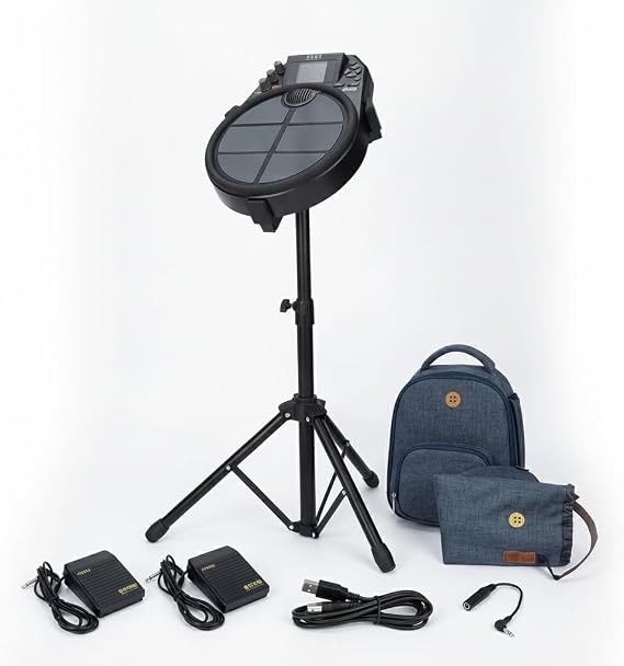 Portable Electronic Drum Pad, Silent Electric Drum Set, Drum Kit, Adult Electric Drums with Stand, Standard Package + Bag