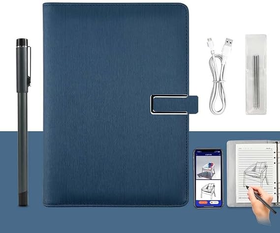 XNote,Ai-Powered Smart Writing Set,E-Ink Paper Tablet for Writing Drawing, Smart Reusable Notebook with AI-Powered Features, Real-Time Sync to App for Office, Learning, Business Meetings(Dark Blue)