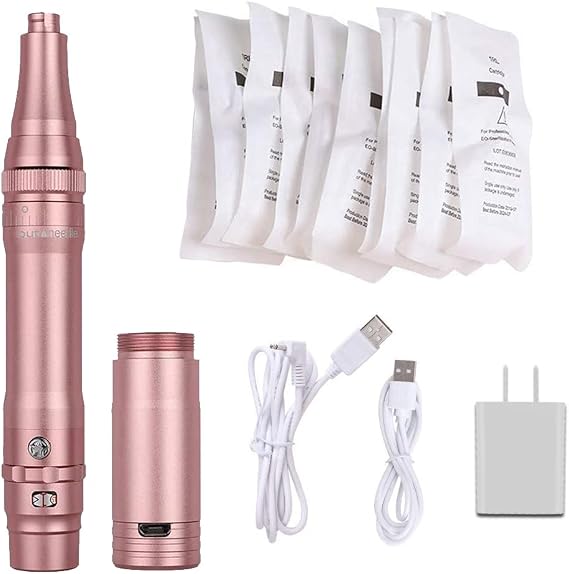 Professional Permanent Makeup Pen Wireless Tattoo Machine Kit With 10pcs Needles Microblading Supply for Eyebrow Lip Eyeliner (Rose Gold) UKP-A950