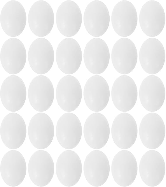 30pcs Solid Pigeon Egg Plastic Bird Ornament for Pigeon