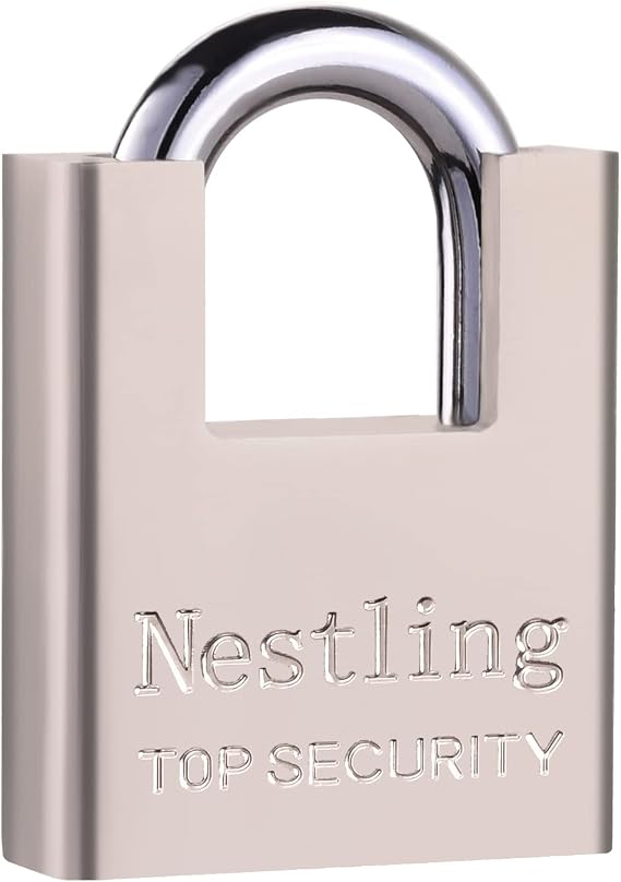 60 mm Padlock with Key Hardened Steel Security Lock with 4 Keys Padlock Weatherproof for Garage Garden Gate Fence Locker