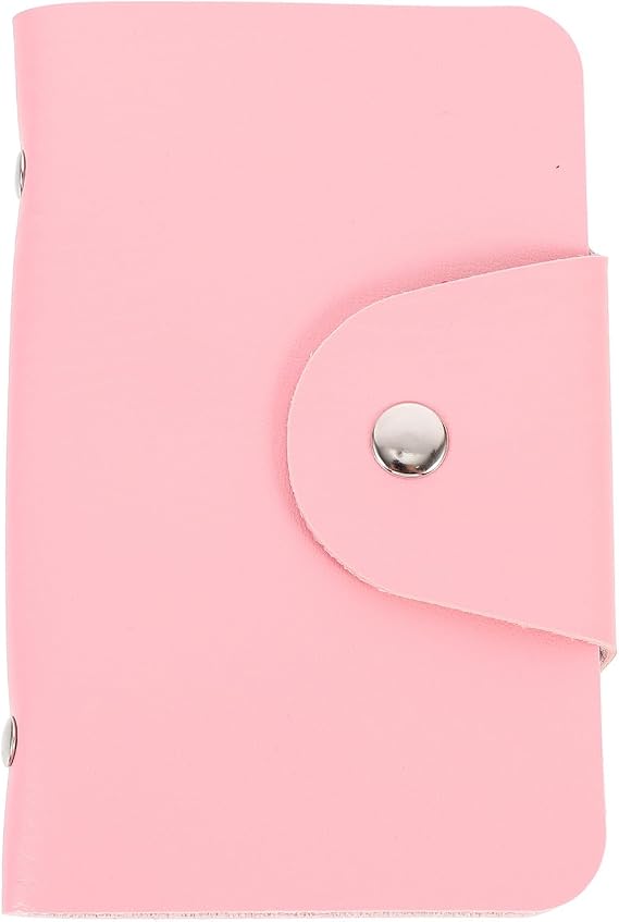 CANIGHT Portable Pink Pu Nail Stamping Plate Pouch with 20 Card Slots Compact Nail Art Template Holder Bag