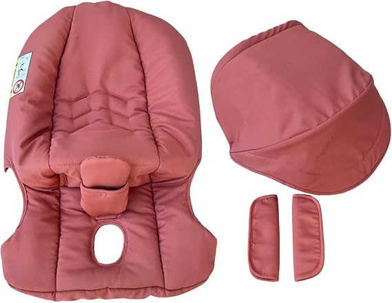 ベビーカー交換用キャノピー&シートクッションセット Doona & Doona iカーシートベビーカー用 - 防水サンシェード、厚みのある快適パッド、ショルダーパッド|ベビーカーアクセサリーお着替えキットサンセットレッドセット